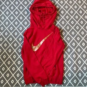 Red Nike pull over sweatshirt
